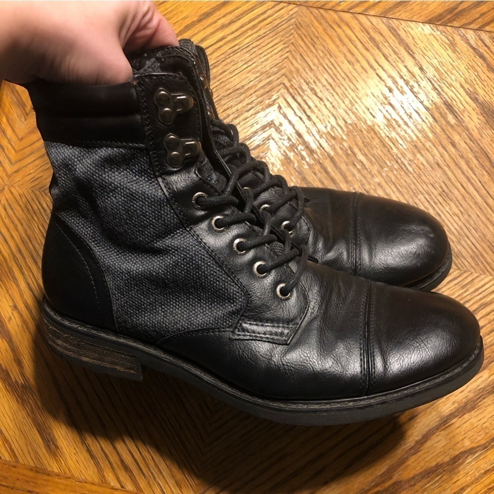 Jump Apparel Men’s J75 Garrison Black Lace-Up Leather Combat Boots Size 8 - Picture 2 of 12